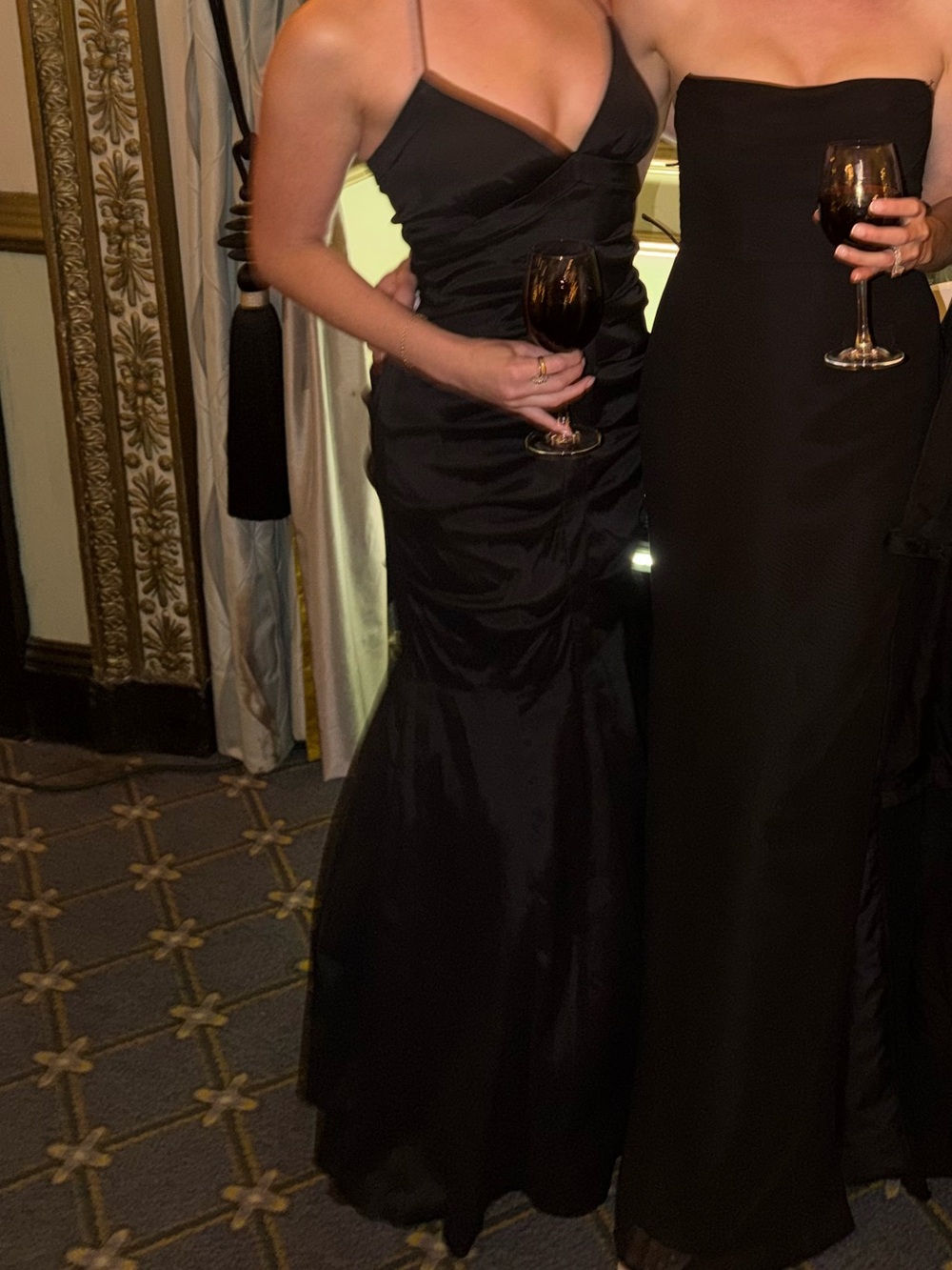 Black Thin-Strap Halter Evening Dress Black Tie Gown